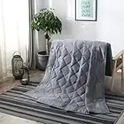 Weighted Blanket Adult(30 lbs,80''x 87''),Full or Queen Size Heavy Bed Blanket with 100% Soft Cotton and Glass Beads-Dark Grey