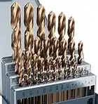 MACXCOIP Cobalt Drill Bit Set, 29Pcs M35 High Speed Steel Bits for Hardened Metals, Stainless Steel, Cast Iron and Wooden Plastics, with Metal Index Storage Box, 1/16"-1/2"