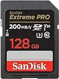 SanDisk Extreme PRO SDXC UHS-I Speicherkarte 128 GB (V30, Übertragungsgeschwindigkeit 200 MB/s, U3, 4K UHD Videos, SanDisk QuickFlow-Technologie, temperaturbeständig)