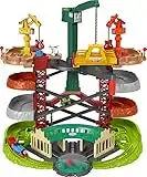 Fisher-Price Thomas and Friends Multi-Level Train Set with Thomas and Percy Trains plus Harold and 3 Cranes, Super Tower, GXH09