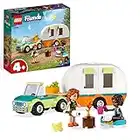 LEGO 41726 Friends Holiday Camping Trip Camper Van, Caravan with Car Toy for Kids, Girls and Boys 4+ Years Old, Forest Adventure Set with Autumn and Aliya 2023 Series Characters, Mutlicolor