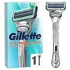 Gillette SkinGuard Sensitive Nassrasierer Herren, Rasierer + 1 Rasierklinge mit Hautschutz, Geschenk Männer