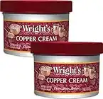 Wright's Copper and Brass Polish and Cleaner Cream- 8 Ounce - 2 Pack - Gently Clean and Remove Tarnish Without Scratching,8 Ounce (Pack of 2)