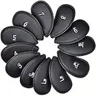 Couvre-Fer Golf Couvre Club Fer,12 PCS Protection Couvres-Fer pour Clubs de Golf Fer de Tête de Golf Housse de Protection en néoprène,Capuchon Fer de Golf