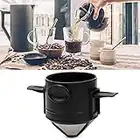 Reusable Pour Over Coffee Maker, Stainless Steel Cone Coffee Dripper Filter 1-2 Cup, Paperless with Collapsible Holders for Home Office Travel Camping