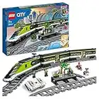 LEGO 60337 City Personen-Schnellzug, Eisenbahn, Set mit ferngesteuertem Zug mit Scheinwerfern, 2 Wagen und 24 Schienen-Elementen, Eisenbahn-Spielzeug