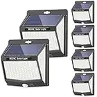 Luz Solar Exterior [6 Paquete/3 Modes] SEZAC 270° Súper Brillante Focos Led Solares con Sensor de Movimiento, IP65 Luces Solares para Jardin, Garajes, Caminos, Puertas Delanteras