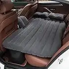 Cama inflable portátil, colchón de aire del coche de viaje del asiento trasero para descansar, dormir, viajar, acampar con 2 almohadas de aire, bomba de aire eléctrica(Negro)