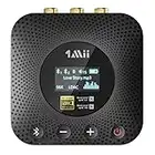 1Mii B06HD+ Hi-Res Bluetooth 5.1 Music Receiver for Home Stereo w/LDAC, Hi-Fi Bluetooth Adapter w/Audiophile DAC aptX HD Volume Control OLED Display, Wireless Audio Adapter for AV Receiver/Amplifier