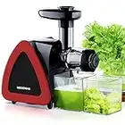 KEDEMAS Celery Juicer Machines, Slow Masticating Juicer for Fruits and Vegetables, Reverse Function, Cold Press Juicers Easy to Clean Richer Nutrient, Dry Pulp with Juice Cup and Brush, Romantic Red