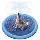 Frunimall Tapis d'arrosage pour chiens et enfants de 170 cm - Grande pataugeoire gonflable pour enfants - Tapis d'eau épais - Jouets pour chiens et animaux domestiques - Jardin de fête