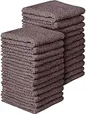 Towel and Linen Mart 100% Cotton - Wash Cloth Set - Pack of 24 , Flannel Face Cloths, Highly Absorbent and Soft Feel Fingertip Towels (Grey)