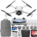 DJI Mini 3 Camera Drone Quadcopter + RC Smart Controller (With Screen) + Fly More Kit, 4K Video, 38min Flight Time, True Vertical Shooting, Intelligent Modes Bundle w/Deco Gear Backpack +Accessories