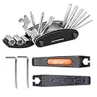 QKURT Bicycle Mechanic Repair Kit Set (Bike Tire Lever, Allen Keys, 16 in 1 Multi-Function Screwdriver Socket Wrench Kit,) Essential Bike Cycling Repair Tool Kit