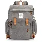 Parker Baby Diaper Backpack - Large Diaper Bag with Insulated Pockets, Stroller Straps and Changing Pad -"Birch Bag" - Gray