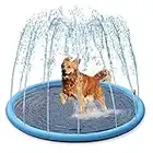 Splash Sprinkler-Pad für Hunde und Kinder – 150 cm Dicke Hunde Haustier Kinder Schwimmbad Badewanne Haustier Sommer Hinterhof Spielset & Wasserspielzeug, Geschenk für Kinder, Kleinkinder und Hunde