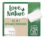 Love Nature Spülmaschinen Tabs All in 1, 140 Tabs, nachhaltige Geschirrspültabs, stark gegen Eingetrocknetes, 78% Inhaltsstoffe natürlichen Ursprungs, EU Ecolabel