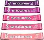 Snowpea Elastici Fitness (Set di 5), Bande di Resistenza Fitness con 5 Livelli di Resistenza, Fasce Elastiche Fitness per Crossfit, Yoga, Pilates, Squats, Lunges, Stretching, Allenamento