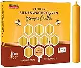 BRUBAKER - Bougies de Noël en Cire d'abeille 100% - Lot de 20 - Idéales pour Sapin & Pyramide de Noël - Ø 1,25 cm - Jaune/Miel