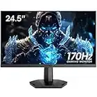 KOORUI 24.5 Inch FHD Gaming Monitor, Computer Monitors Full HD (1920 x 1080), VA, 1ms, Adpitive Sync, 2X HDMI(144Hz) & DisplayPort(170Hz), sRGB 99%, VESA, Tilt Adjustable, Eye Care