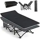 ATORPOK Camping Cot for Adults with Cushion Comfortable, Tent Folding Cot for Sleeping, Lightweight Folding Bed with Carry Bag for Kids Supports 450 lbs