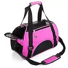 ZaneSun Cat Carrier,Soft-Sided Pet Travel Carrier for Cats,Dogs Puppy Comfort Portable Foldable Pet Bag Airline Approved (Rose)