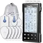 Belifu 4 Independent Channel TENS EMS Unit, 24 Modes,30 Level Intensity Muscle Stimulator Machine, Rechargeable Electric Pulse Massager with 10 Pads&5 Set Leads Wires, for Pain Relief Therapy