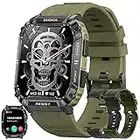 FITCXJX Smartwatch Uomo con Chiamate Bluetooth, Orologio Fitness Smart Watch 5ATM Impermeabile con SpO2, Cardiofrequenzimetro Sportivo Activity Tracker 123 Modalità Sportivo per Android iOS (Verde)