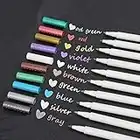 Metallic Marker Pens,Set of 10 Colors,Metallic Color Painting Pen for Birthday Greeting Gift Valentine's Day Cards Thank You Card DIY Scrapbook Photo