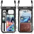 [Up to 10"] Large Waterproof Phone Pouch Bag - 2Pack, Waterproof Case Compatible with iPhone 14 Pro Max/13/12/11/XR/X/SE/8/7,Galaxy S22/S21 Google, IPX8 Cellphone Dry Bag Beach Vacation Essentials