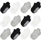 Non Slip Toddler Socks 12 Pairs Infant Baby Kids Grip Socks for Boy Girls Tphon Anti Skid Ankle Socks for 1-3 Year Children