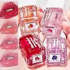 4 PCS Aufpolsterndes Lippenöl-Set, Hydratisierender Schimmer Perlglanz Aufpolsternder Lipgloss Getönter Lippenbalsam Lippenpflege Transparentes Lippenöl, Lip Plumper Extreme Lip Glow Oil