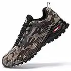 Kricely Men's Trail Running Shoes Fashion Hiking Sneakers for Men Camo Tennis Cross Training Shoe Mens Casual Outdoor Walking Footwear Size 10