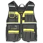 Stanley Fmst1-71181 Veste Porte-Outils Gamme Fatmax - Nombreuses Poches - Bretelles Ajustables - Bandes Réfléchissantes -Doublure en Maille, XL, Jaune/Noir