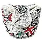 TOHMLAPE FLTRADE UK Flag PU Leather MALLET Golf Putter head Covers Headcover Magnetic Closure For Taylormade Scotty Cameron