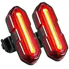 ANSTA USB Ricaricabile LED Bike Light Set, 2 Pack Luminose Luci posteriori della bici LED, Resistente all'acqua, Rosso/Bianco LED Bike Posteriore