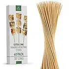 Authentic Bamboo Marshmallow Roasting Sticks, Perfect for S'Mores, Includes 40 Extra Long 30" Bamboo Skewers with 5mm Heavy Duty Thickness, Ideal for Grilling Hot Dogs, Kebabs & More - by Zulay