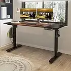 IvyIvy Scrivania regolabile in altezza - Scrivania Sit & Stand regolabile in altezza elettrica con 4 controlli di memoria (Nero + Marrone, 60 x 140 cm)