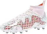 Kmrlofiy Chaussures de Football Professionnel Homme Crampons de Foot Homme Antidérapant Athlétisme Entrainement Spike Chaussures de Foot de Crampon Sport Adolescents (7 RT, 44EU)