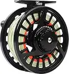 Maxcatch Tino Fly Fishing Reel (3/4wt 5/6wt 7/8wt) and Pre-Loaded Fly Reel with Line Combo (Reel with Line Pre-Loaded (Black), 5/6wt)