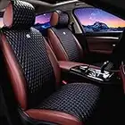 Leather Car Seat Cover Black Seat Covers Universal Auto Seat Pads 2/3 Covered 11PCS Fit Car/Auto/Truck/SUV (A-Black)