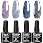 Omainy Smalto Semipermente per Unghie in Gel UV LED 4pzs Colori Kit per Manicure Smalti Gel per Unghie Soak Off (012)