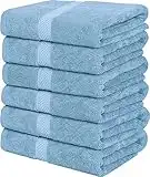 Utopia Towels 6 Pack Medium Bath Towel Set, 100% Ring Spun Cotton (24 x 48 Inches) Medium Lightweight and Highly Absorbent Quick Drying Towels, Premium Towels for Hotel, Spa and Bathroom (Sky Blue)
