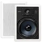 Polk Audio RC85i 2-way Premium In-Wall 8"-Speakers (Pair) | Perfect for Damp and Humid Indoor/Outdoor Placement (White, Paintable -Grille)