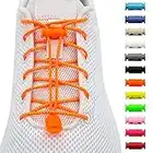 BENMAX SPORTS - Lacci senza legatura, elastici in gomma, chiusura rapida, elastici, accessori per scarpe per bambini, 1 paio, 120 cm, 12 colori vivaci (1 paio, arancione fluo)