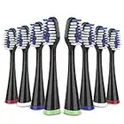 Replacement Toothbrush Heads for Waterpik Complete Care 5.0/9.0 (CC-01/WP-862), STRB-8WB, (8-Pack, Black)