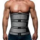 Hidyliu Mens Workout Waist Trainer Neoprene Corset Sauna Sweat Trimmer Cincher Slimming Belly with Belts (Grey Waist Trainer Belt, L)