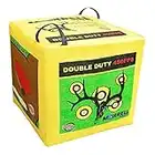 Morrell Double Duty 450 FPS 4 Sided Cube Field Point Archery Bag Target with Traditional Bullseyes, Nine-ball, Dartboard Game, and Deer Vitals, Yellow