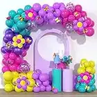 Magica ghirlanda di palloncini, viola, blu, rosa, rossa, palloncini gialli, coriandoli, kit con farfalle colorate 3D, per baby shower, matrimoni, feste di compleanno