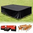 HIRALIY 126 Inch Waterproof Outdoor Furniture Cover, Large Size Patio Furniture Set Cover for Sectional Sofa, Durable Rectangular Deck Furniture Covers for Patio Table Chair, 126 inch L x 82.6 inch W x 27 inch H